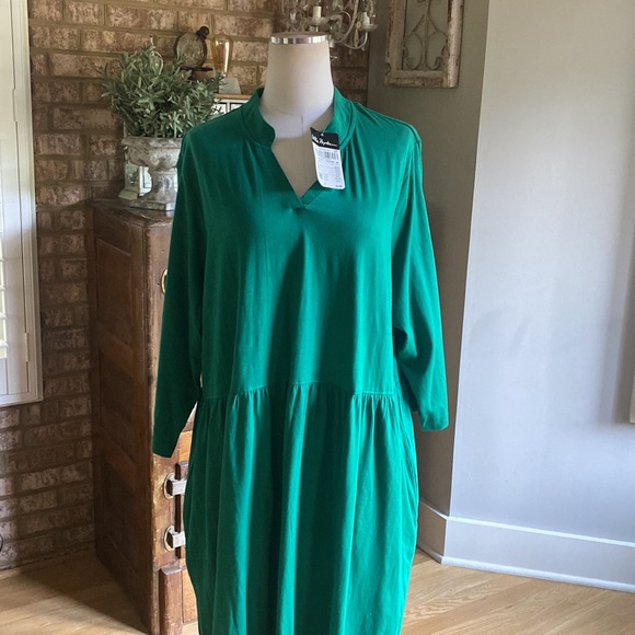 ULLA POPKEN EUROPE GREEN DRESS PLUS US 20 / 22 NEW - Picture 2 of 8